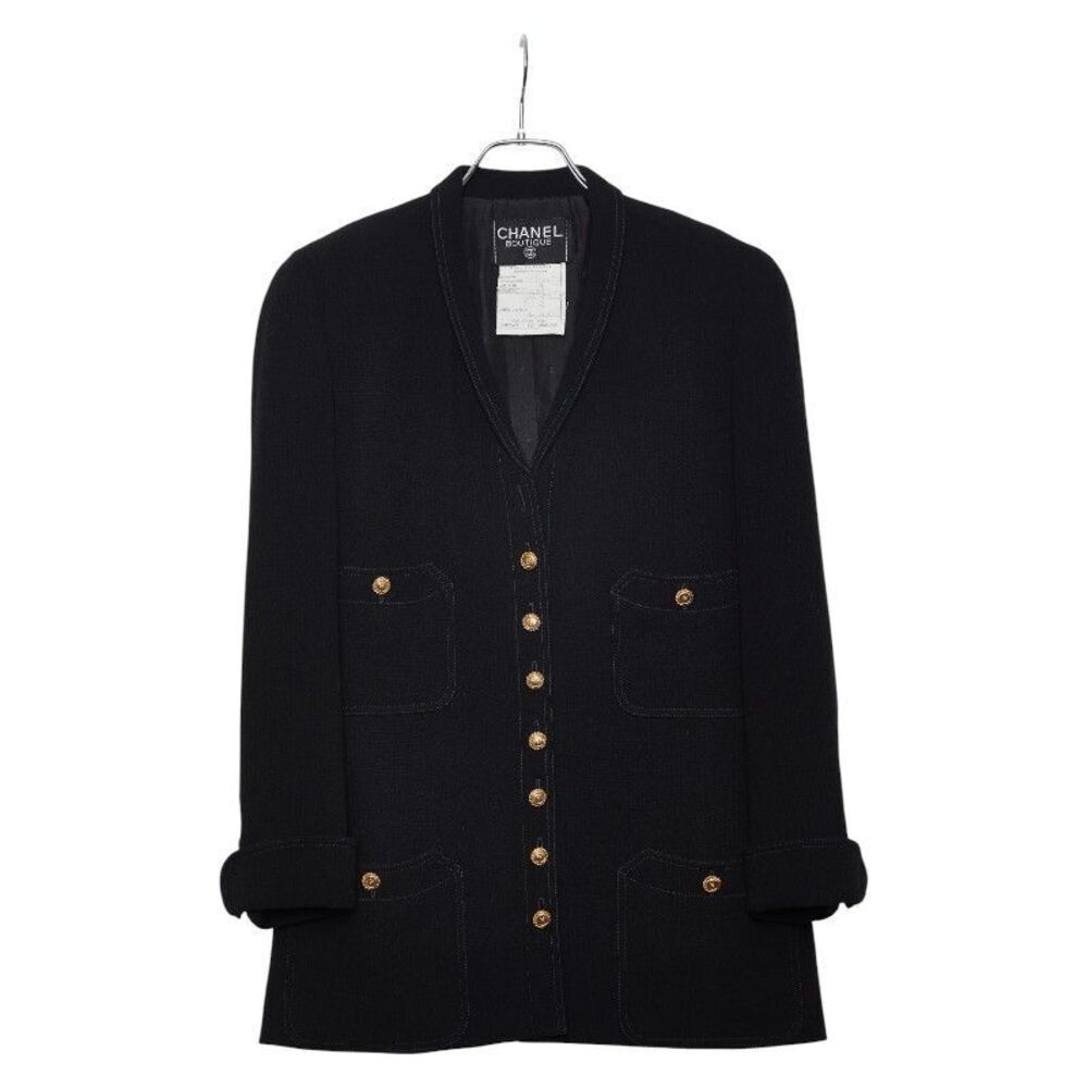 Chanel Coco Mark Gold Button Setup Jacket Skirt S… - image 2